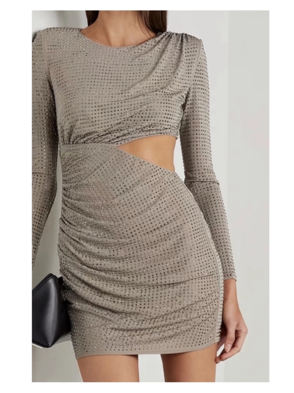 Self Portrait Grey Rhinestone Dress Size 4